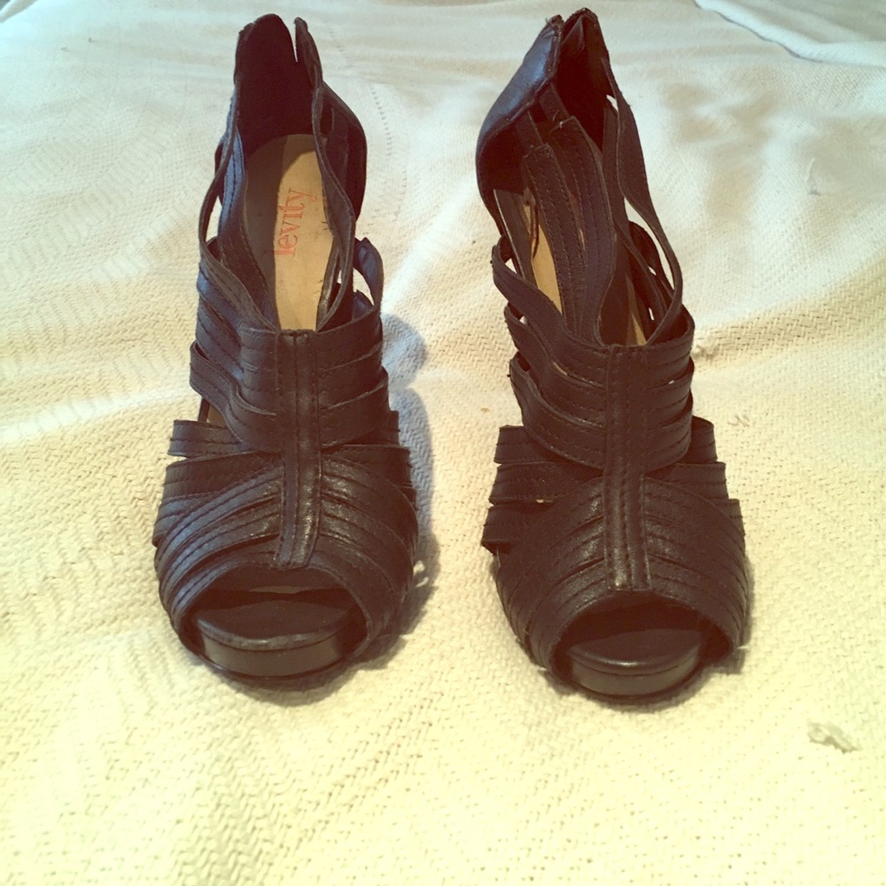 Black DSW strappy high heels